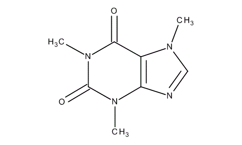 Caffeine, molecular structure