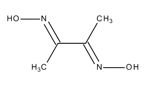 Dimethylglyoxime, molecular structure