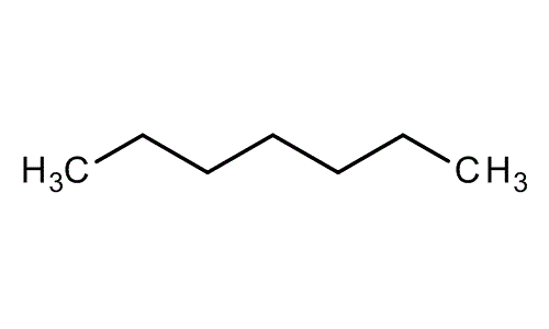 n-Heptane, molecular structure