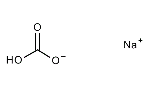 Sodium hydrogen carbonate, molecular structure