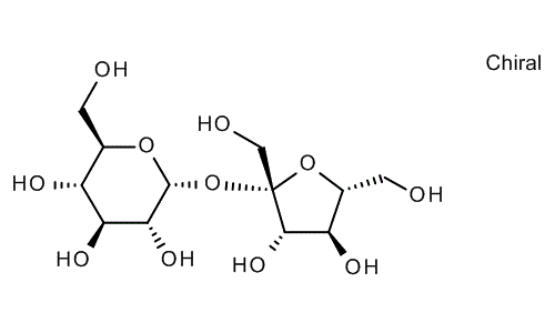 Sucrose (saccharose), molecular structure