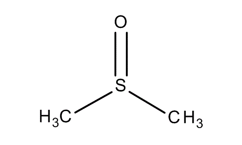 Molecular structure of dimethyl sulfoxide (DMSO)