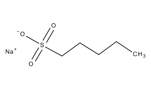 Pentane-1-sulfonic acid sodium salt, molecular structure