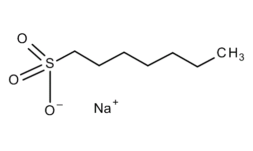 Heptane-1-sulfonic acid sodium salt, molecular structure