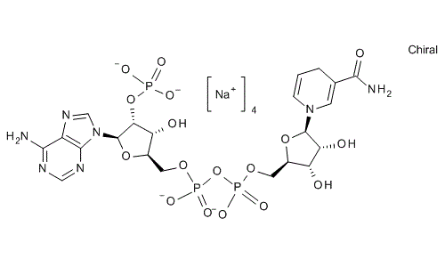 Dihydronicotinamide adenine dinucleotide phosphate tetrasodium salt, molecular structure