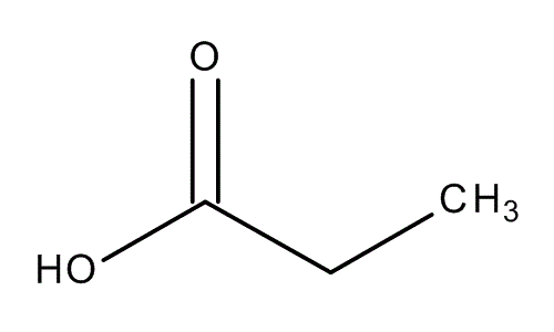 Propionic acid, molecular structure