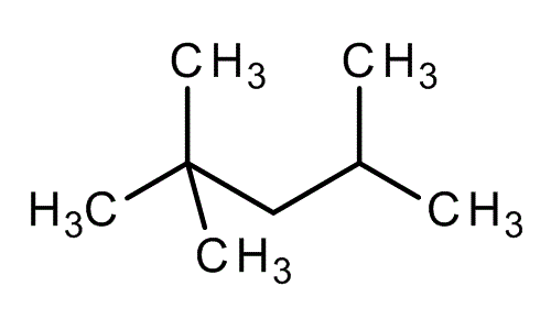 Isooctane, molecular structure