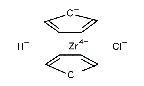 Bis(cyclopentadiènyl)chlorhydride de zirconium, molecular structure