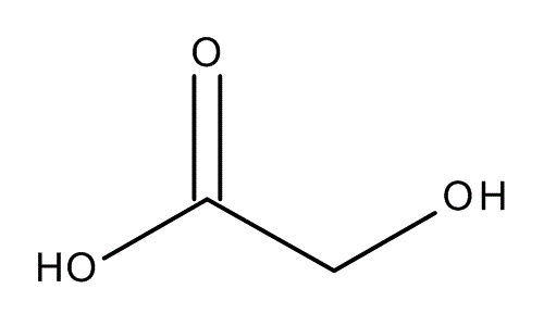 Acide glycolique, molecular structure