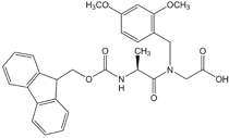 Fmoc-Ala-(Dmb)Gly-OH, molecular structure