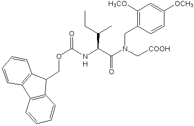 Fmoc-Ile-(Dmb)Gly-OH, molecular structure