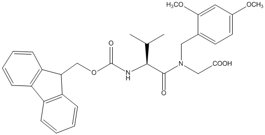 Fmoc-Val-(Dmb)Gly-OH, molecular structure