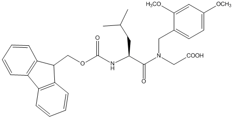 Fmoc-Leu-(Dmb)Gly-OH, molecular structure