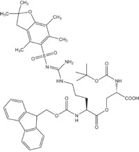 Boc-Ser(Fmoc-Arg(Pbf))-OH, molecular structure