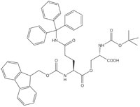 Boc-Ser(Fmoc-Gln(Trt))-OH, molecular structure