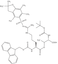 Boc-Thr(Fmoc-Arg(Pbf))-OH, molecular structure