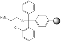 Cysteamine 2-chlorotrityl resin, molecular structure