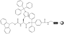 Fmoc-His(Trt)-NovaSyn® TGT, molecular structure