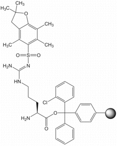 H-Arg(Pbf)-2-ClTrt resin, molecular structure