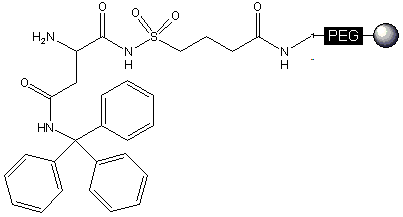 H-Asn(Trt)-Sulfamylbutyryl NovaSyn® TG resin, molecular structure
