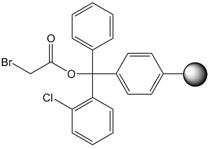 Bromoacetic acid 2-chlorotrityl resin, molecular structure