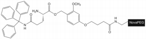 H-Gln(Trt)-HMPB NovaPEG resin, molecular structure